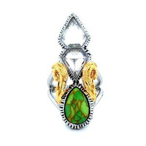 Alexis Bittar White/Green Stone Ring